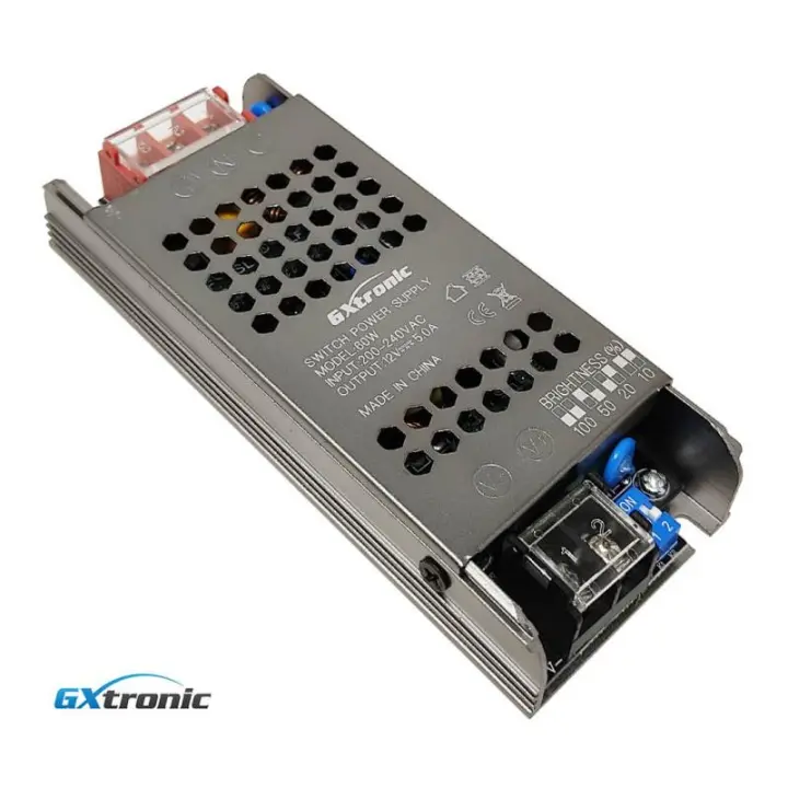 STARLED  Fuente Alimentación 12V 60W 5A - Aluminio IP20 - GXtronic - 1