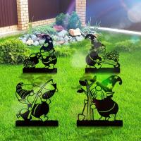 Decoración De Jardín De Hombre De Hierro Elegante Para Jardinería Al Aire Libre Adorno Charismático De Enanos Con Coche - details 5