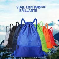 Mochila Deportiva Ligera Para Hombres Y Mujeres Con Bolsillo Y Cuerda De Ajuste Mochila De Fitness Para Baloncesto Material De Nylon Tamaño 43cm X 34cm X 5cm - details 2
