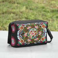Bolso Bandolera De Nylon Para Mujer Con Bordados De Flores Capacidad Grande Estilo De Lujo Bolsos De Hombro Para Viajes - details 1
