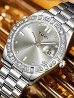 TOMI 4PCS Reloj De Negocios Para Hombre Lujo Con Caja De Regalo Caja De Diamante Calendar Correa De Acero Inoxidable Reloj De Cuarzo - details 11