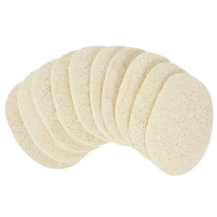 10Pcs Esponja De Luffa Natural Para Lavar Platos Scrub Pad De Cocina Fácil De Limpiar Esponja Ecológica Para Limpieza Del Hogar - 1