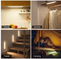 Iluminación LED para armarios LED con sensor de movimiento 3000 K Blanco cálido PIR Luz recargable para armarios con batería Luz debajo del mueble Cocina Inalámbrica 2 piezas 20 cm - details 4