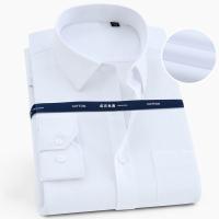 Camisa De Encaje 100% Algodón Para Hombre Con Manga Larga Estilo Formal Talla Grande Colores Blanco Azul Uso Diario Oficina Negocios - details 6