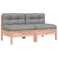 vidaXL Sofás jardín cojines sin reposabrazos 2 uds madera cera Marrón pino, Douglas natural, Impregnado natural Conjunto Terraza Muebles Jardín Exterior Juego de Muebles de jardín Mueble Jardín Exterior Muebles de Salon Exterior - details 1