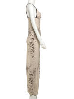 Vestido Maxi Zebra Print Para Mujer Verano 2025 Sin Mangas Cuello Bajo Slim Fit Fiesta Playa Moda Clásica De Playa Vestidos - details 3