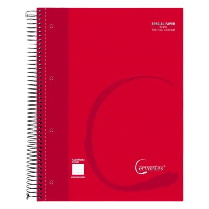 LILI HOME Pack de 2 Libretas de Tapa Dura o Tapa PP Cuadriculadas de 5 mm A4 21 x 29.7 cm 120 hojas por libreta 90 g/m² Clasificadas por 4 colores en el borde de cada hoja para una fácil identificación y organización. - 1