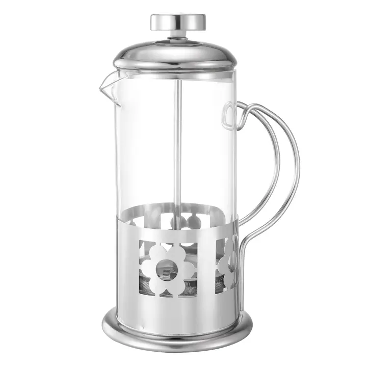 Cafetera Francesa - Tetera - Vidrio con Base de Acero Inoxidable – Opciones de 350ML y 600ML – Ideal para Café, Té e Infusiones – Alta Resistencia y Diseño Moderno - 1