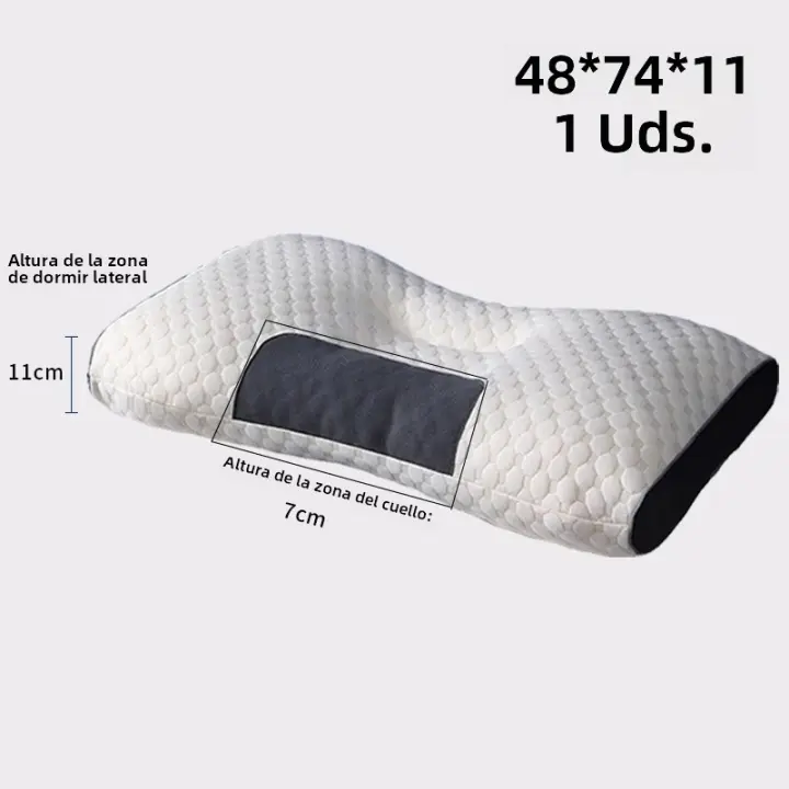 Almohada De Cuello Ortopédica Con Masaje De Soja Y Poliéster Para Dormir Almohada De SPA Doméstico Que Ayuda a Dormir Y Protege El Cuello Cervical - 1