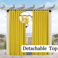 Cortina Impermeable Y Antirreflejo Para Patio Pergola Y Gazebo Con Montaje Fácil Tab Top Decorativa De 100% Poliéster - details 9