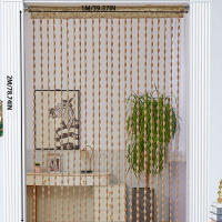 Cortina De Madera Con Perlas 2m Cortina De Puerta Trenzado De Borlas Panel De Pared Divisor De Habitación Decoración De Fondo Para El Hogar - details 2
