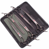Juego De Tijeras Para Mascotas Azul 8" Incluye Tijeras Rectas Tijeras Curvas Tijeras De Afinado Y Tijeras De Corte (Z3005) Material Acero Inoxidable - details 6