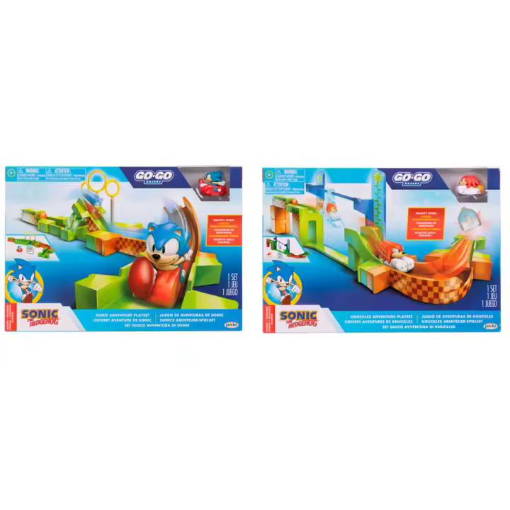Playset Sonic & Knuckles Go Go Racers Sonic surtido. Playset de madera con detalles realistas. Ideal para recrear aventuras y fomentar la creatividad de los más pequeños. - 1
