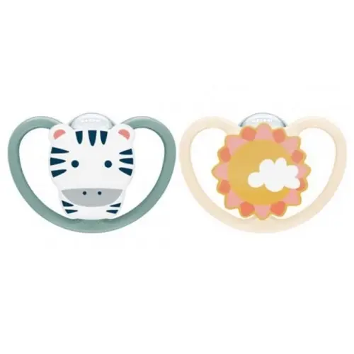 Nuk Chupete Space Zebra 18-36 Silicona (2 Uds) - 1