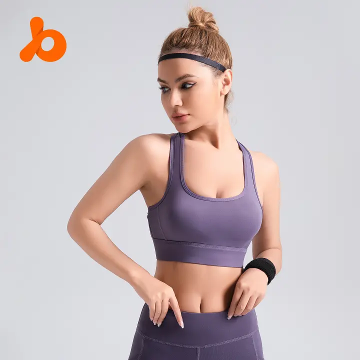 MOV-El melocotón de pecho El sujetador Deportivo para la parte posterior a prueba de choques de alta resistencia de la yoga de la aptitud de las mujeres se diviértete El sujetador - 1
