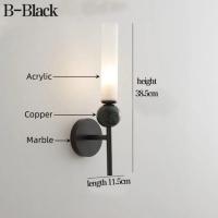 Lámpara De Pared LED Moderna En Cuatro Y Mármol Para Restaurante Pasillo Dormitorio Iluminación Interior Simplicidad Decorativa Para El Hogar - details 3