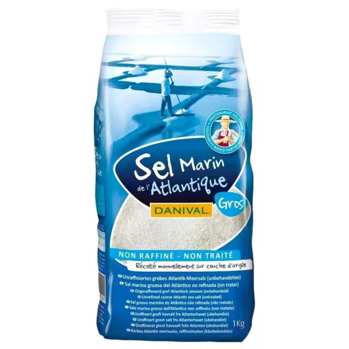 Sal marina atlántica gruesa no refinada Danival 1 kilo - 1