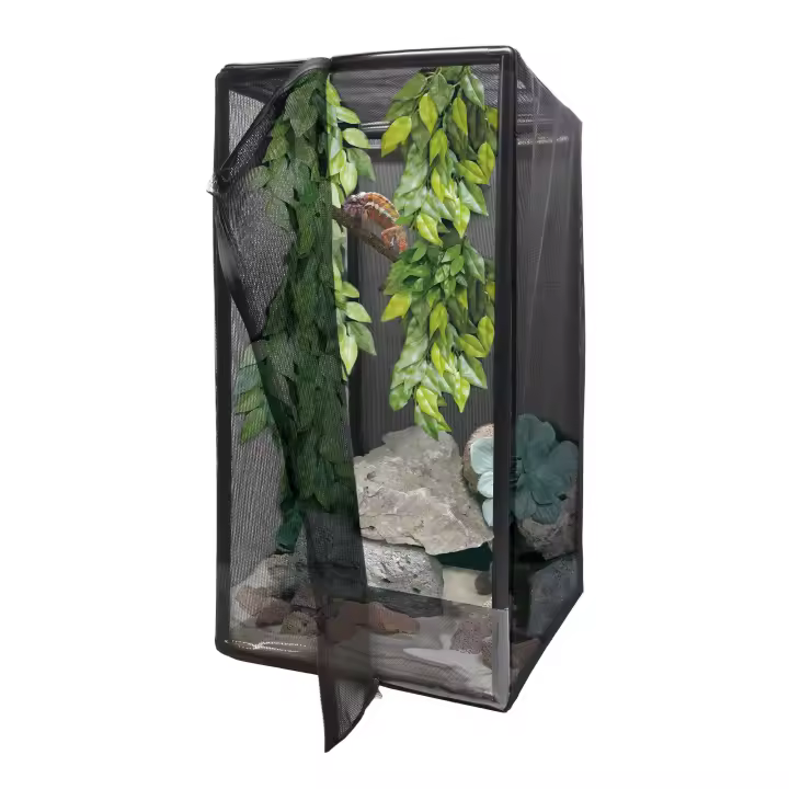 Terrario REPTI-SELVA Ica de Malla de Nylon para Reptiles (76x42x122 Cm) - Durabilidad | Aireación Excelente | Uso en Exteriores - 1