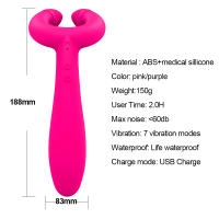 Vibrador Doble Penetración Con 3 Motores Para Mujeres Estimulador De Clit Y Anal Silicone Juguete Sexual Para Parejas - details 4