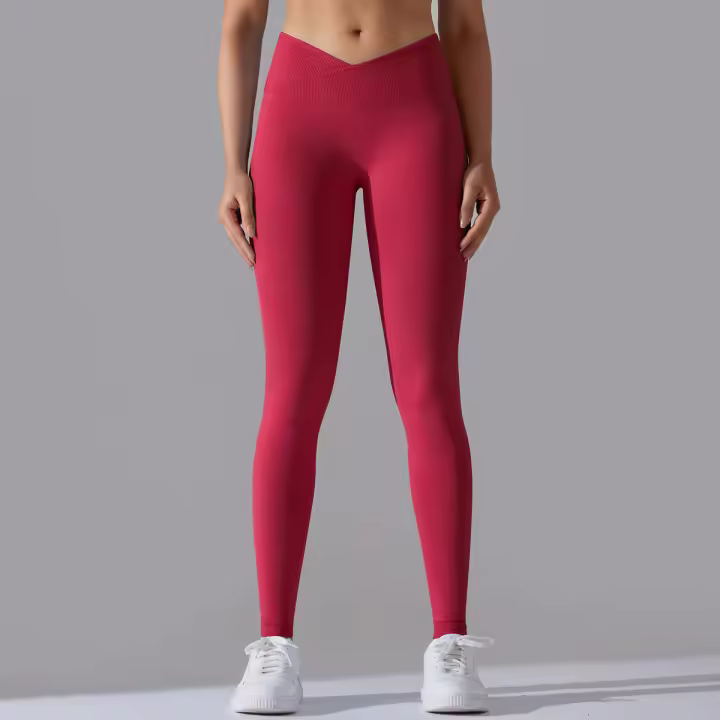 Leggings De Yoga Para Mujer Cinturón Alto Levantamiento De Caderas Gimnasio Sin Costuras Pantalones De Deporte Fitness Running - 1