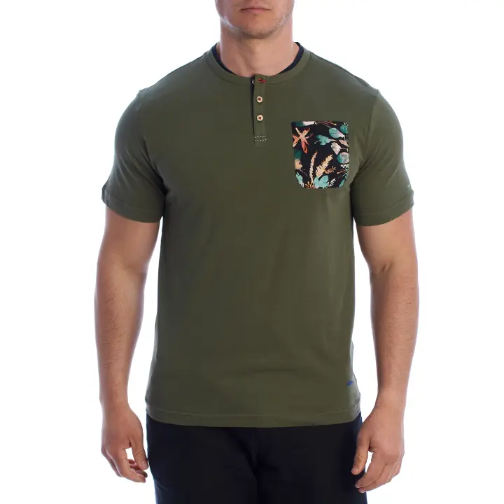inMyHood-Camiseta Manga Corta con Cuello Henley HS24MTS09 para Hombre - 1