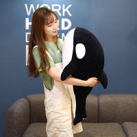 Juguete De Peluche Tiburón Negro Y Rojo 60/80cm Orcinus Orca Ballena Asesina Grande Regalo De Cumpleaños Para Niños Animal Maridojunto - details 13