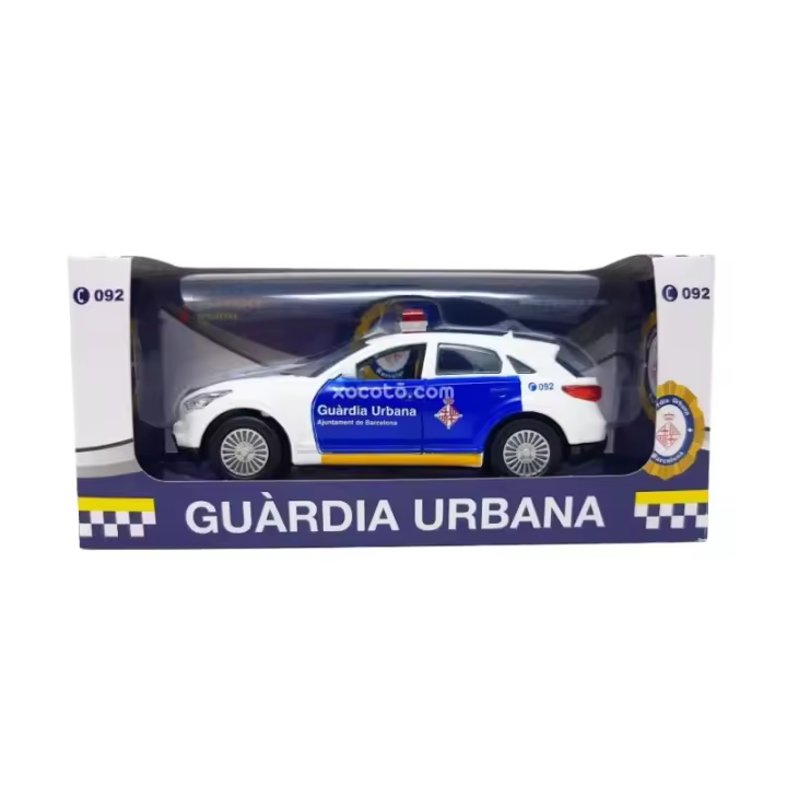 Coche Guardia Urbana BCN Metálico - Maqueta de vehíclo en miniatura, metálico, puertas abatibles - Escala 1:35 - xocoto - 1