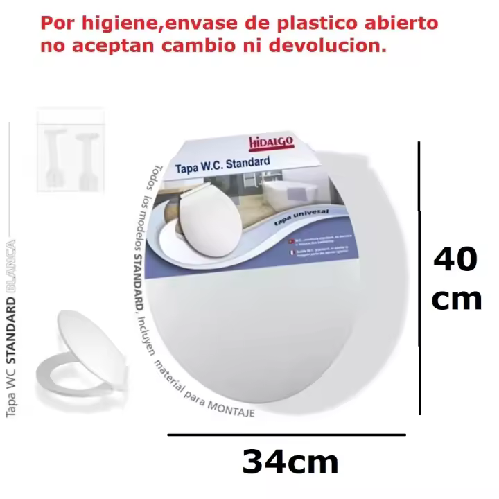 Asiento de Inodoro Universal CM Económico Blanco - Fácil Instalación - 1