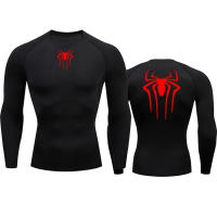 Camiseta De Compresión Para Hombre Con Estampado De Araña Deportiva Fitness Muscular Técnica De Secado Rápido Manga Larga Transpirable Para Gimnasio Y Uso Diario - details 2