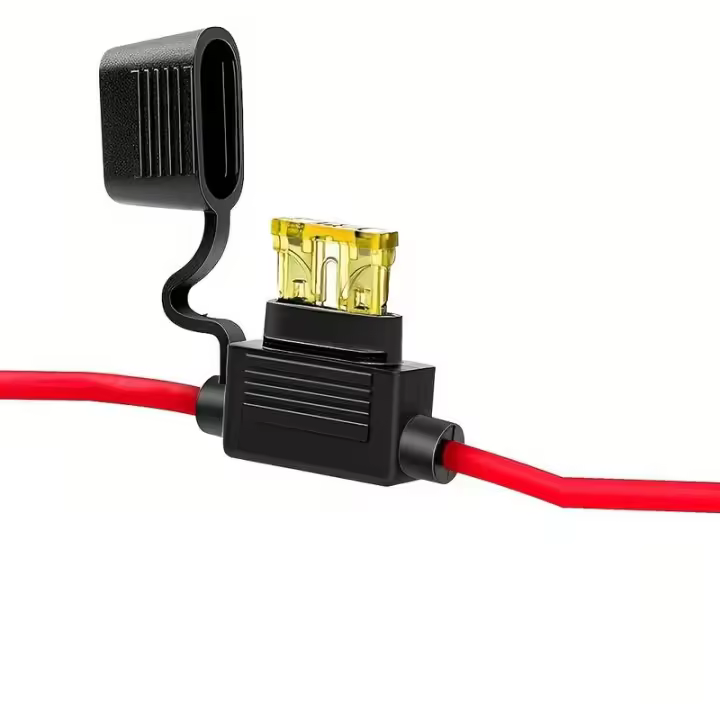 AUTOZOCO Portafusible impermeable 16 AWG ATO, Soporte de fusible resistente al agua 16 AWG ATO, Portafusibles a prueba de agua, Voltaje máximo: 32 V, Incluye Fusible 30A, Cable 26 cm, Impermeable - 1