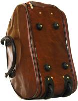 Coshano Bolsa de viaje CUERO FAUX MARRON unisex maleta con ruedas mediana para damas y caballeros - details 2
