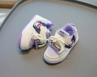 Nuevas Zapatillas Deportivas Casuales Para Niñas 2024 Primavera Y Otoño High Top Kuromi Y Melody Dibujos Animados Antideslizantes Material Superior PU Edad 4-6 Años Todas Las Estaciones - details 3
