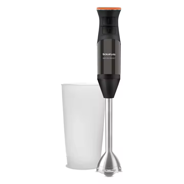 Taurus - Batidora de mano Bapi 1200 Rocket. Color Naranja. Material producto Plástico. Potencia 1.200 W. Longitud del cable 112 cm - 1