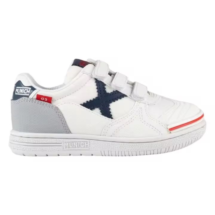 Zapatillas Munich G3 Kid Vco Indoor 436 Blancas Marino Gris 1514436 Futbol Sala Niño Niña - 1