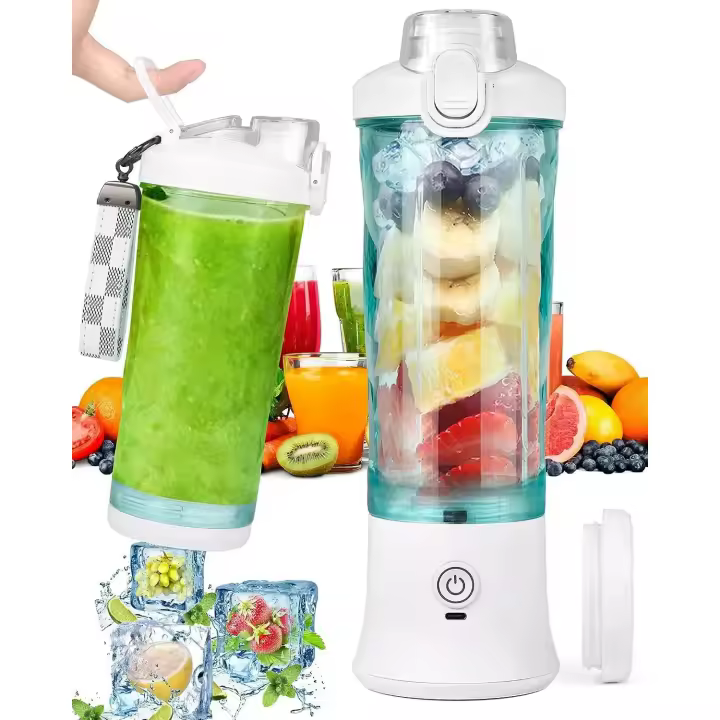 Batidora Portátil de 600ml, minilicuadora Recargable Para el Hogar, la Oficina, el Camping y Los Viajes - 1