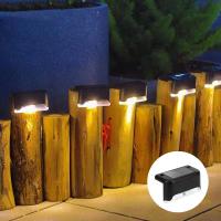1pc/4pcs Luces Solares Para Piso Exterior Impermeables LED Para Escaleras Pared Patio Jardín Instalación Por Montaje - details 1