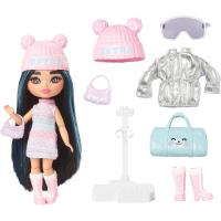 Barbie extra fly minis muñeca pequeña articulada de moda con accesorios para viajar a la nieve HPB20 MATTEL - details 1