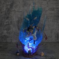 Figura De Acción Dragon Ball 28CM Ls Gogeta Kubei Fusión Super Saiyan Tres Cabezas Escultura Luminosa Modelo Estatua Adorno Regalo - details 11