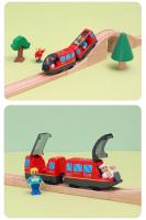 Juego De Tren Eléctrico Interactivo Para Niños Con Trazado Magnético Y Carriles De Acero Fundido Set De Diversión En Madera - details 2