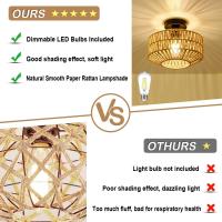 Lámpara De Techo De Rotura E27 Con Luz LED Tejida a Mano Para Decoración Moderna De Hogar Habitación Dormitorio Sala De Estar - details 6