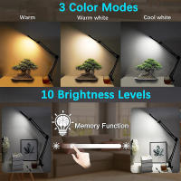 Lupa con luz LED 2 en 1, lámpara de escritorio con 3 modos de Color, regulable, sin escalonamiento, manos libres, 5X - details 6