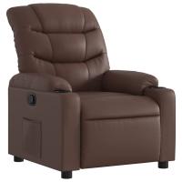 vidaXL Sillón reclinable de cuero sintético Negro, Crema, Marrón Sillon Dormitorio Sillon Comodos Silla Relax Sillón Sofá - details 3