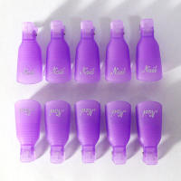 10pcs Bolsa De Herramientas De Manicura Para Eliminar Acrílico En Uñas Con Clip De Polvo De Uñas Plástico Morado Rosa Profesionales - details 7