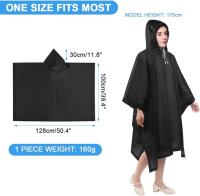 Chubasqueros Impermeable, Poncho de Lluvia Impermeable, Paquete Poncho de Lluvia Reutilizable con Capucha, Claro y Impermeable Poncho, para Viajes y Exterior, para Hombre Mujer - details 0