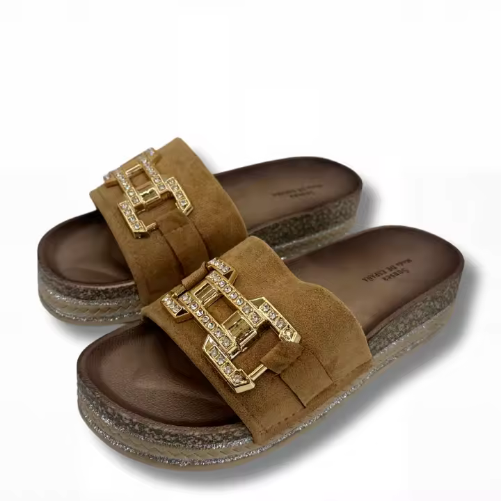 Sunsea Sandalia de Mujer cómodas bio suela de goma resistente a resbalones, zapatos de interior y exterior de cuero sintético - 1