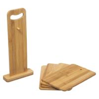 XOCOTŌ® Juego de tablas de cortar de bambú de 5 piezas - Tablas de desayuno con soporte para tablas - Platos pequeños para servir sostenibles - Tablas para pan con soporte (5 partes - bambú) - details 2