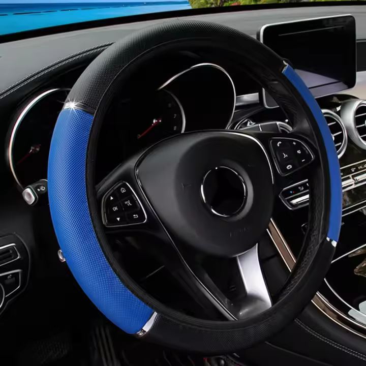 Cubierta De Volante De Coche Universal En Cuero Antideslizante Accesorio De Interior Protegido 38CM Para Mejorar El Conducción - 1