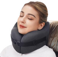 Almohada De Cuello Para Viaje Durable En Forma De U No Deformable Almohada Portátil Para Avión Rellena De Espuma De Memoria Material Poliéster/Celulosa - details 3