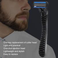 Afeitadora Manual De Acero Inoxidable Clásica Doble Corte 6 Capas Para Barba Y Bigote Afeitadora De Cuchilla Manual Para Hombres - details 2