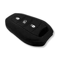Banner - Funda silicona mando llave de coche 3 botones compatible con Peugeot negro